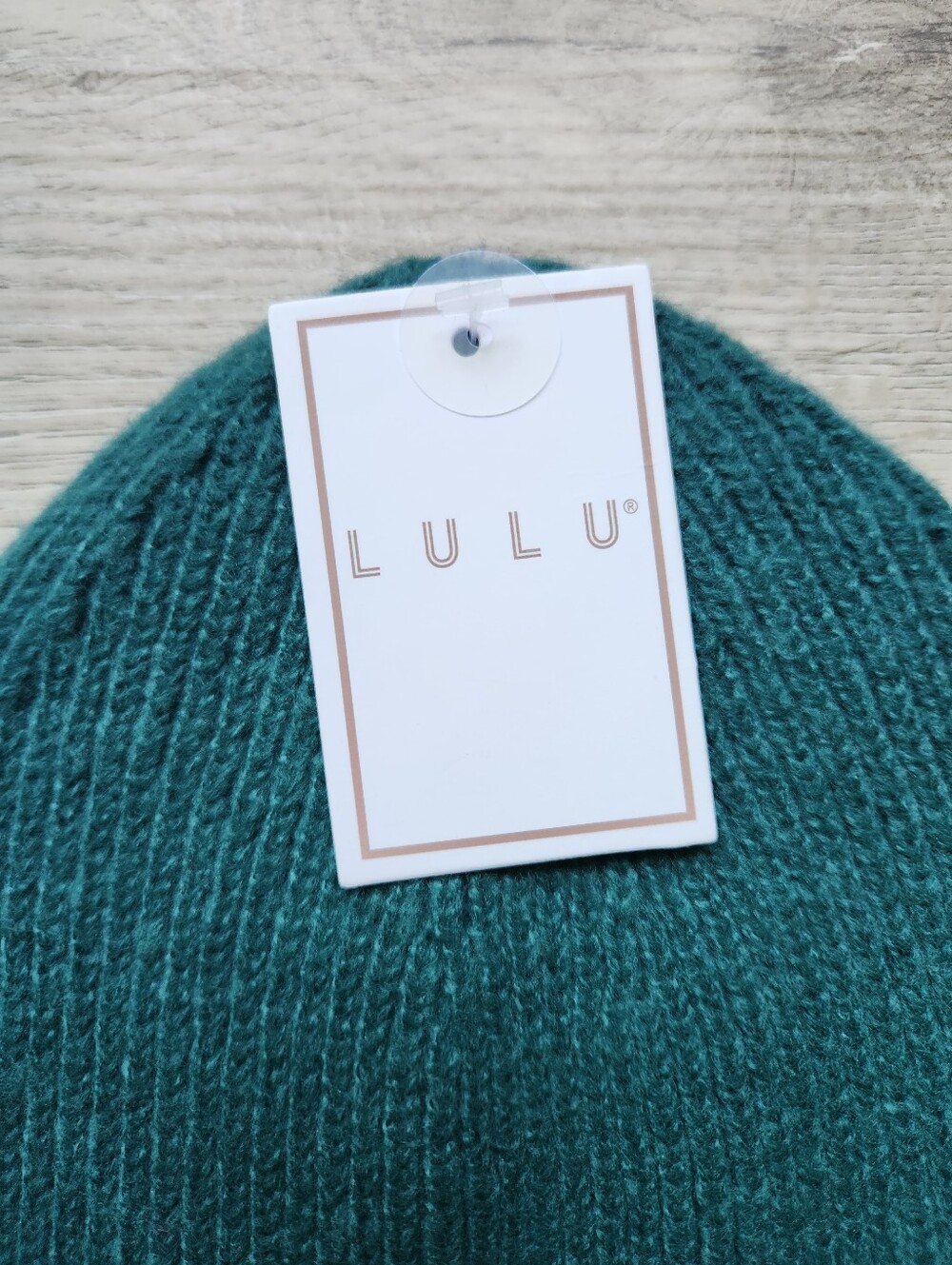 Lulu Teal Knit Beanie Hat Silver Bow Nwt Winter - Picture 4 of 7